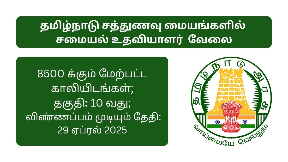 Tamil Nadu Sathunavu Amaipalar Recruitment 2025