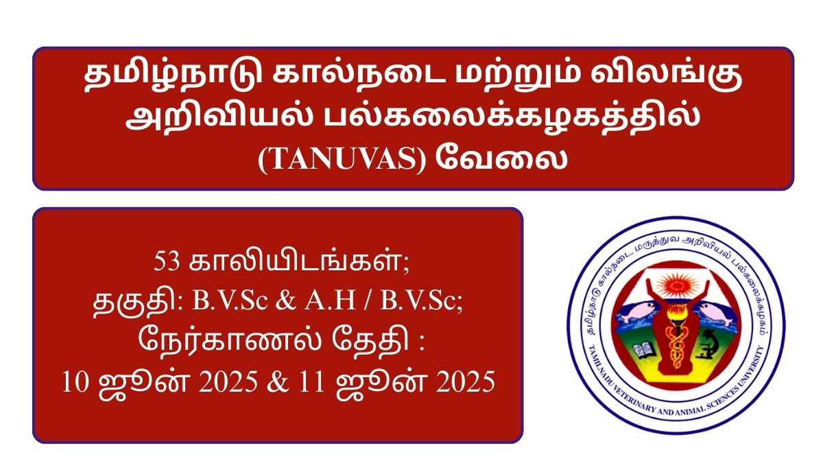 TANUVAS Recruitment 2025
