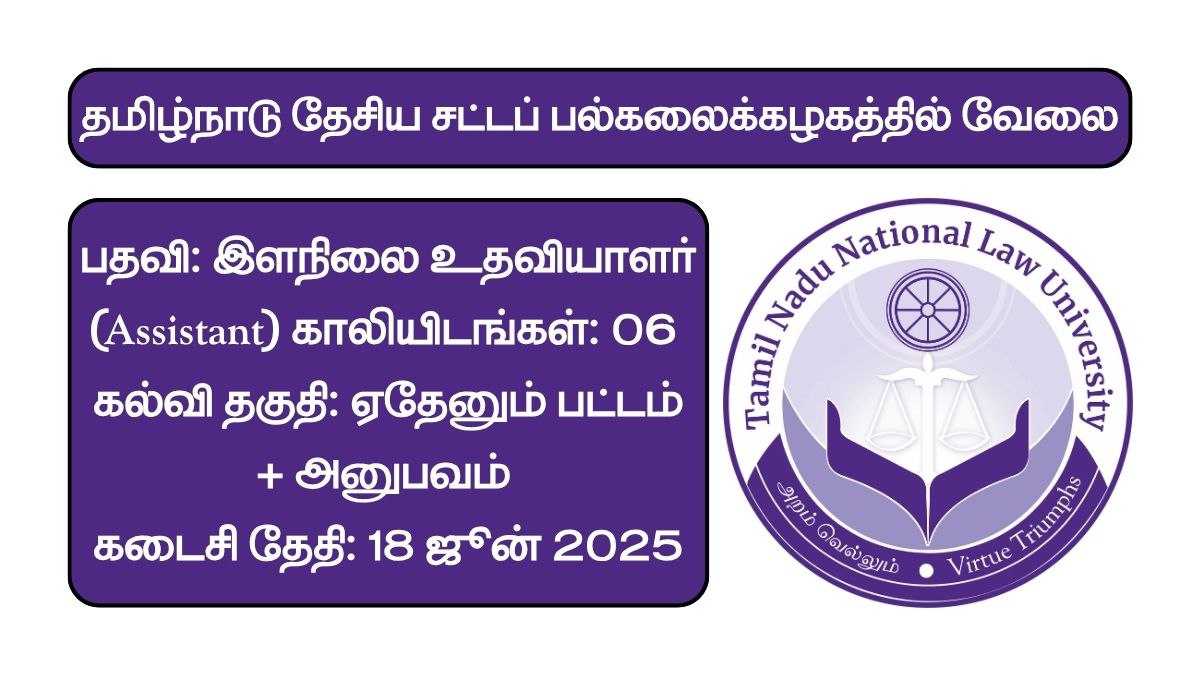 TNNLU Recruitment 2025