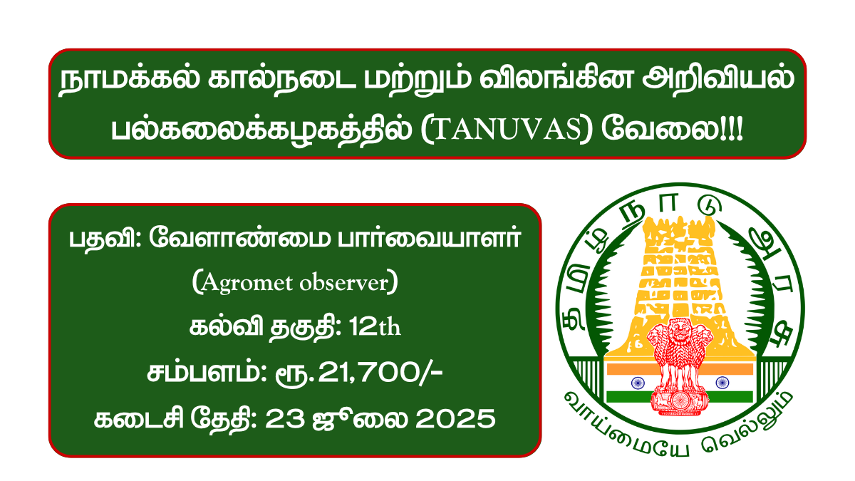 TANUVAS Recruitment 2025