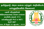 TN Govt Arts and Science college Recruitment 2025