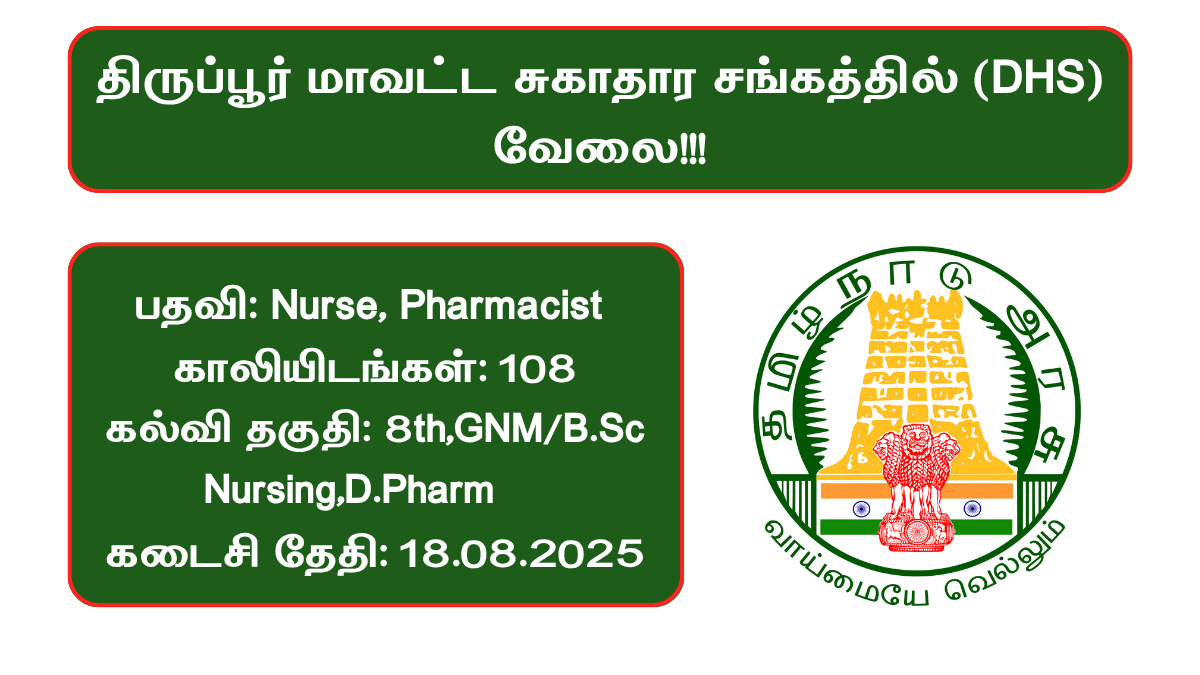 Tiruppur DHS Recruitment 2025