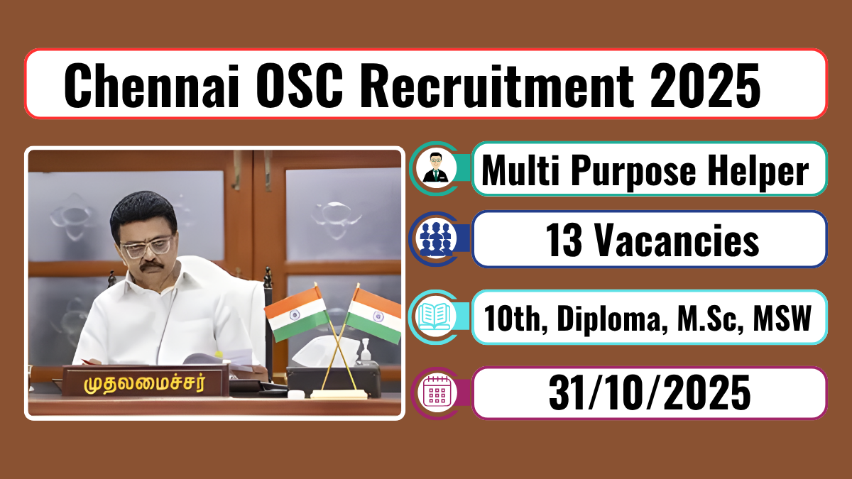 Chennai OSC Recruitment 2025