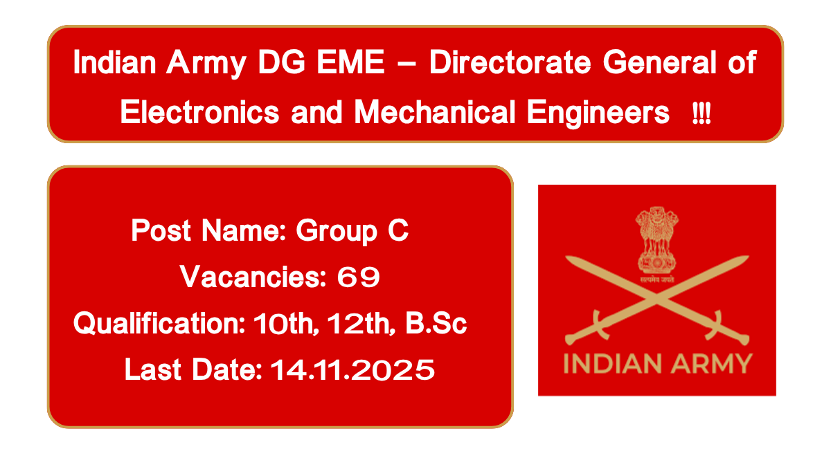 Indian Army DG EME Recruitment 2025