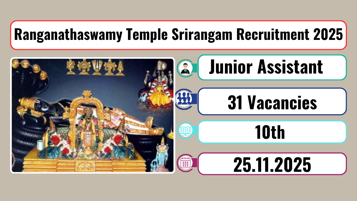 Ranganathaswamy Temple Srirangam Recruitment 2025