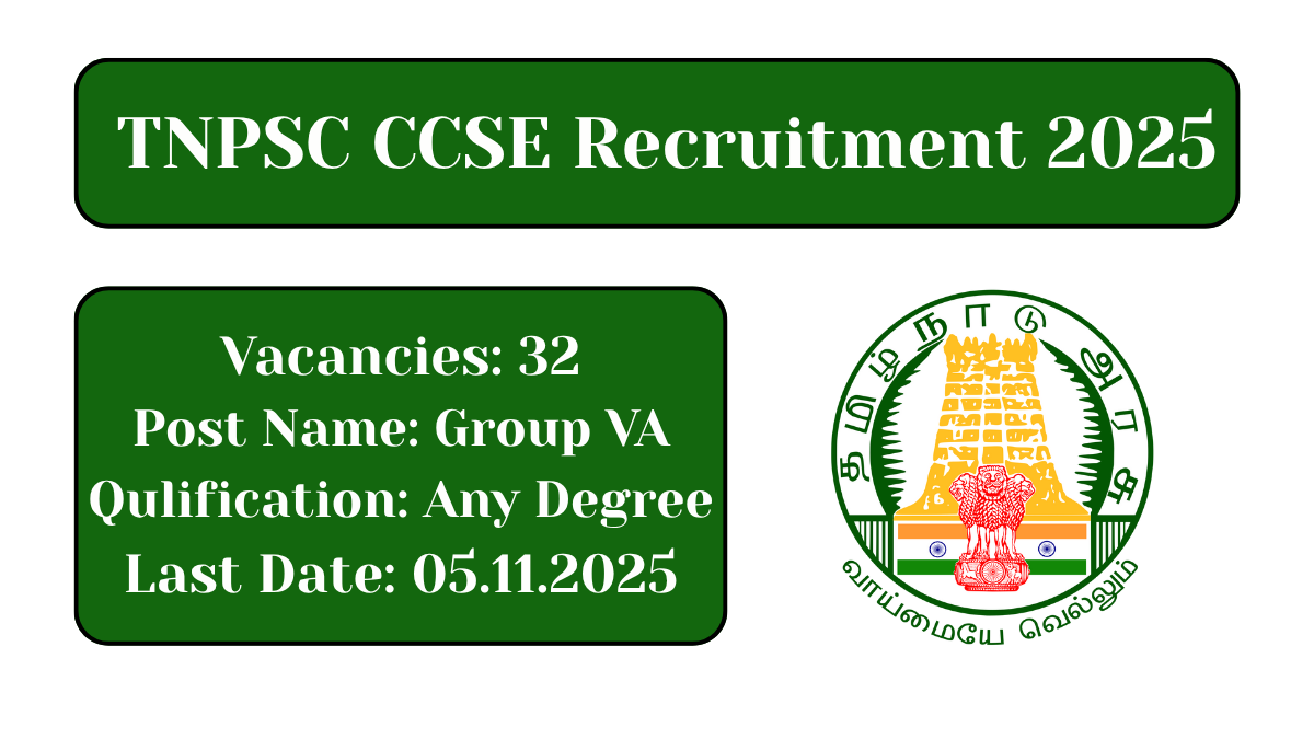 TNPSC CCSE Recruitment 2025