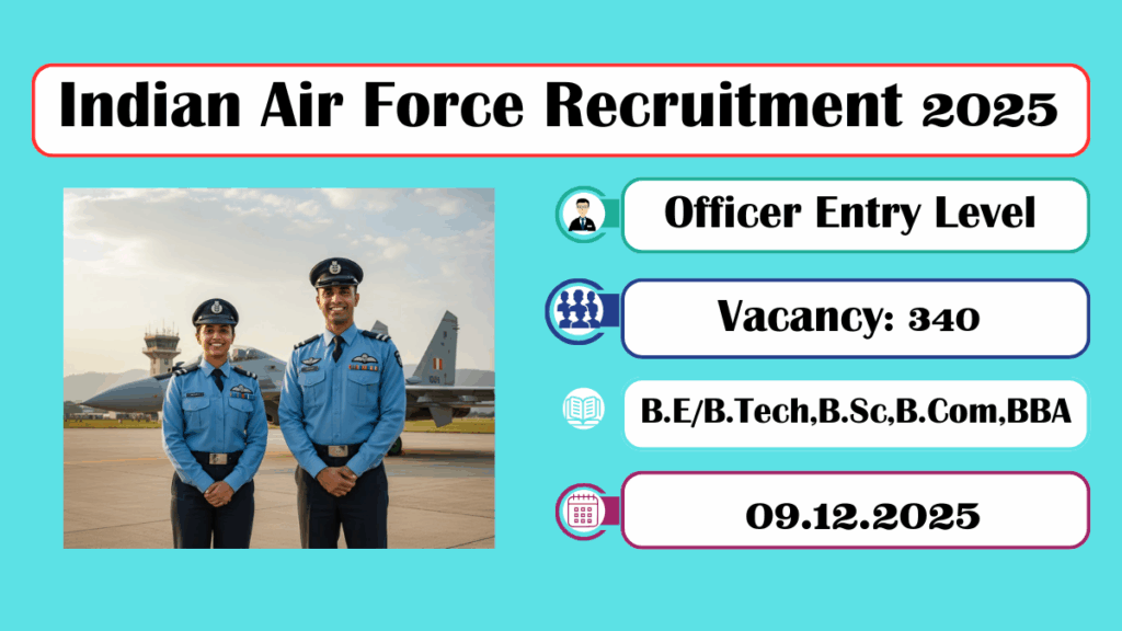 Indian Air Force | 340 Officer Entry Level Vacancies | Online