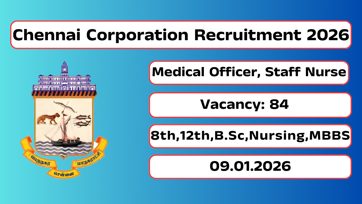 Chennai Corporation Recruitment 2026