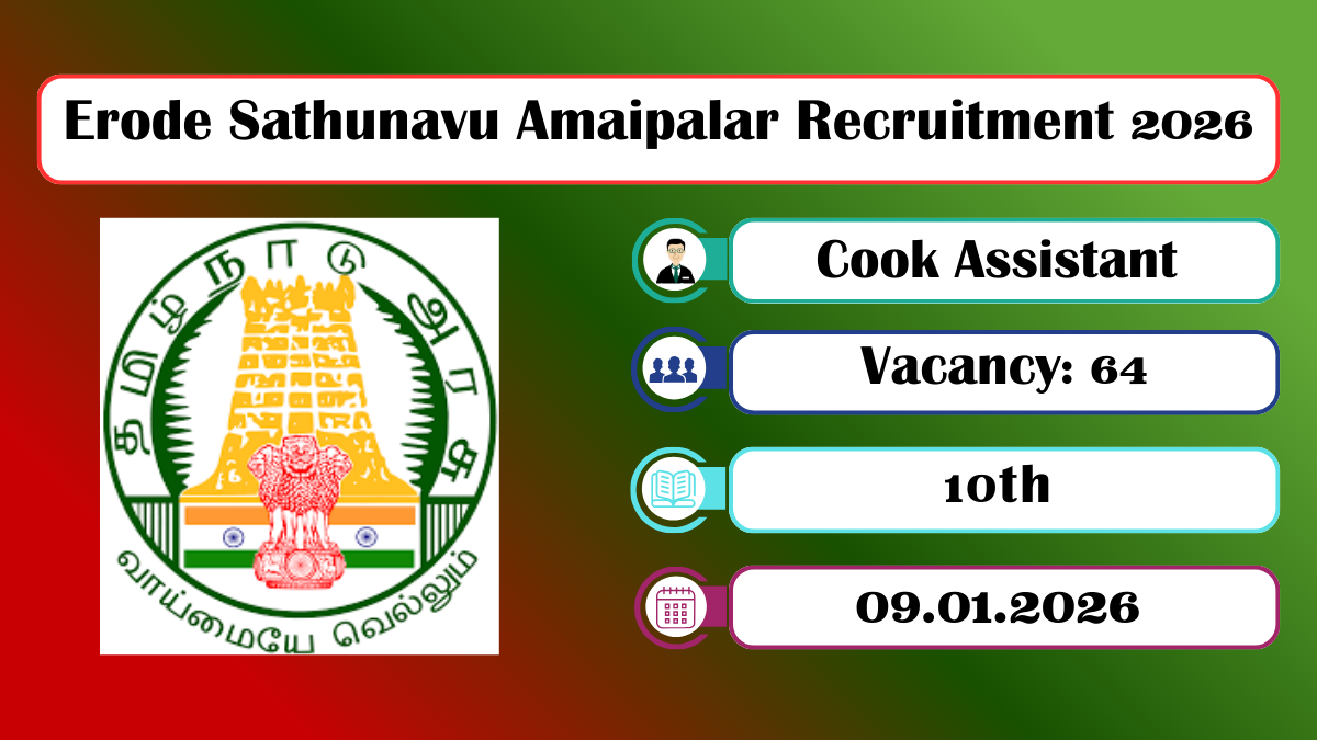 Erode Sathunavu Amaipalar Recruitment 2026