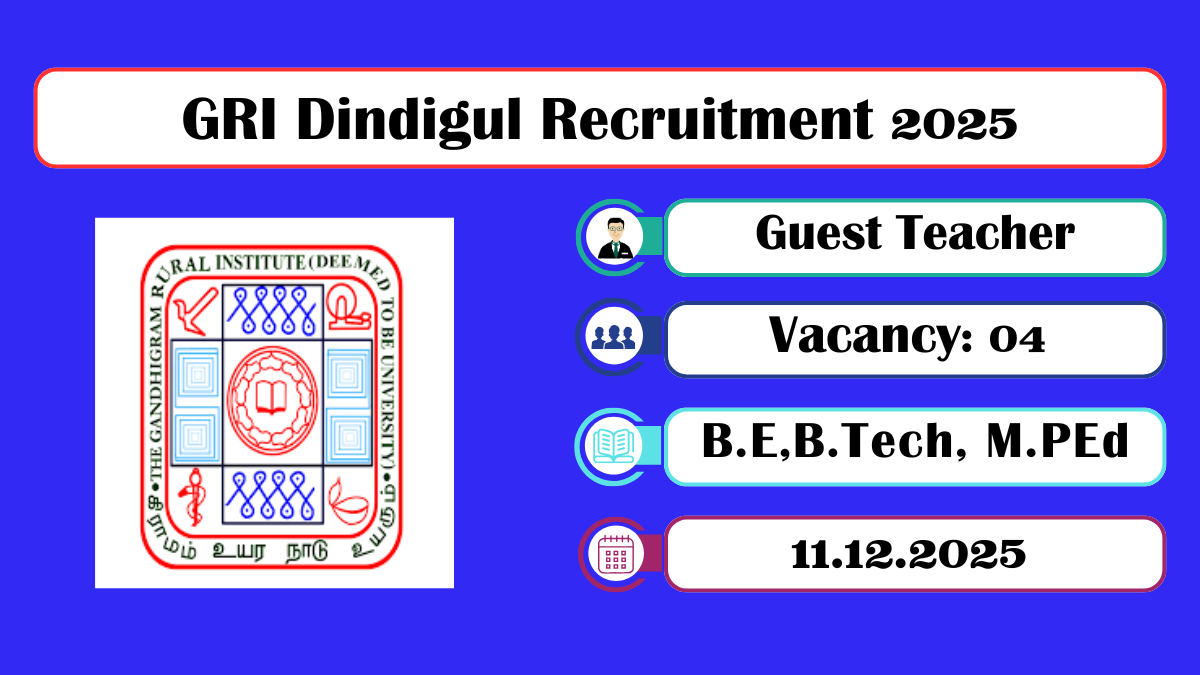 GRI Dindigul Recruitment 2025
