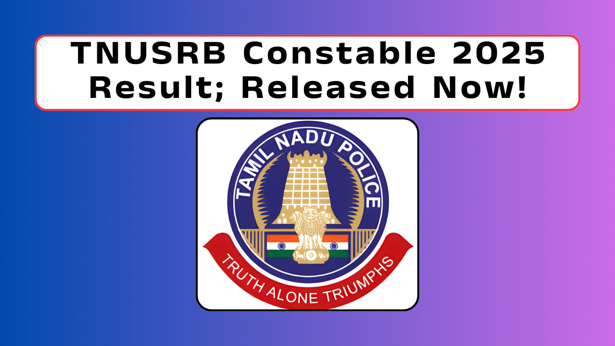 TNUSRB Constable 2025 Result
