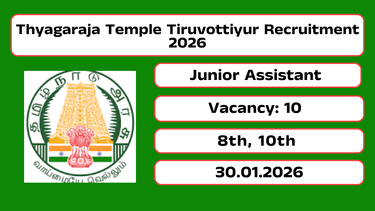 Thyagaraja Temple Tiruvottiyur Recruitment 2026