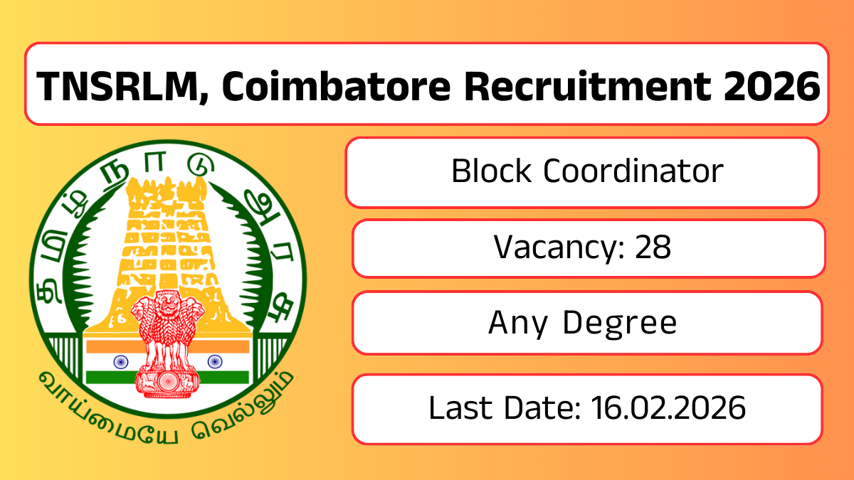 TNSRLM, Coimbatore Recruitment 2026