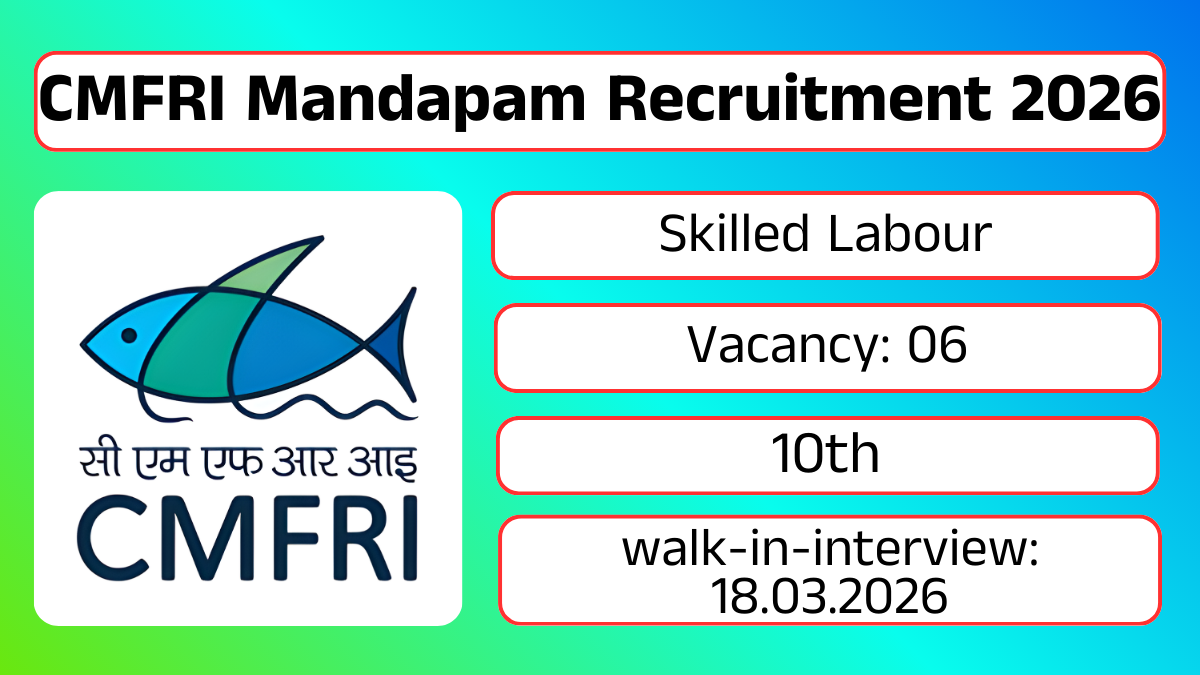 CMFRI Mandapam Recruitment 2026