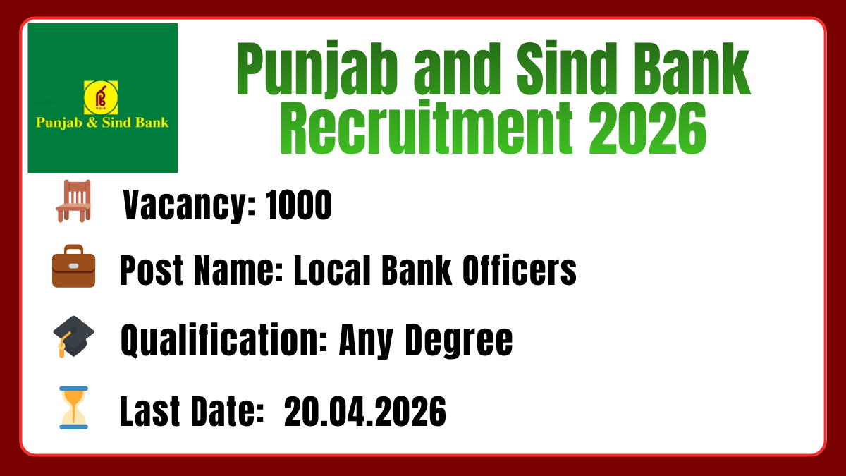 Punjab and Sind Bank Recruitment 2026