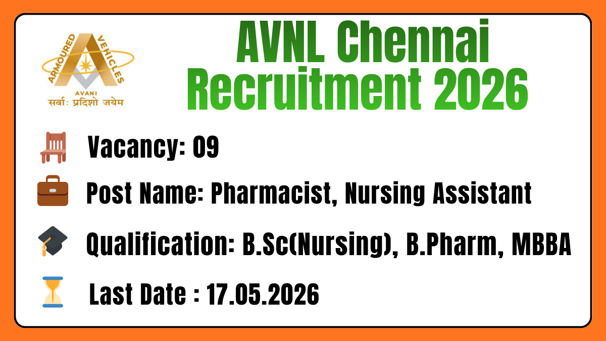 AVNL Chennai Recruitment 2026