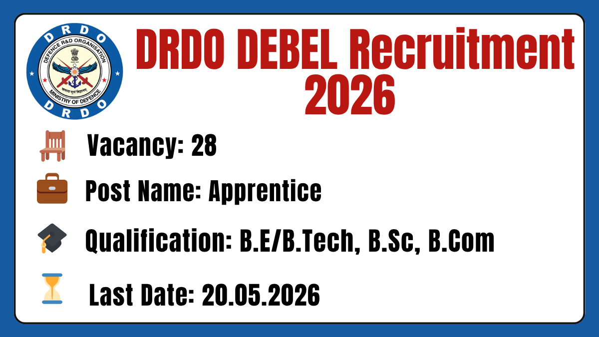 DRDO DEBEL Recruitment 2026