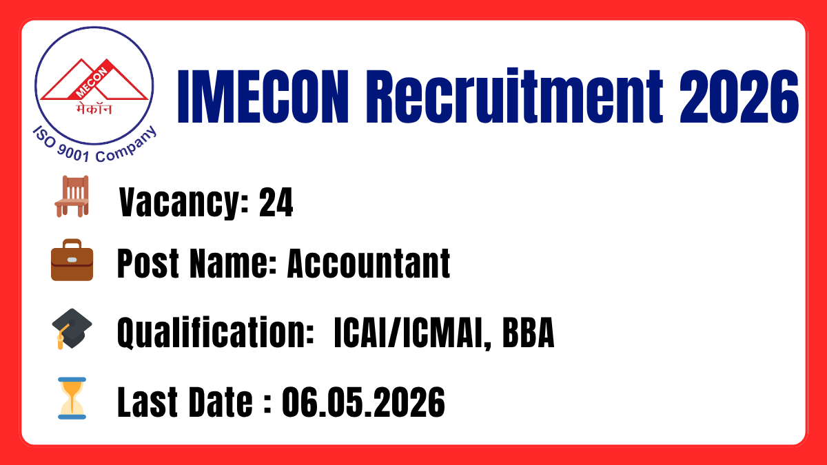 IMECON Recruitment 2026