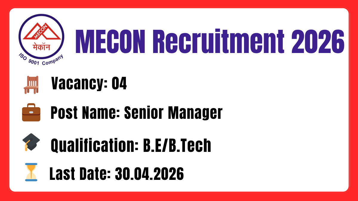 MECON Recruitment 2026