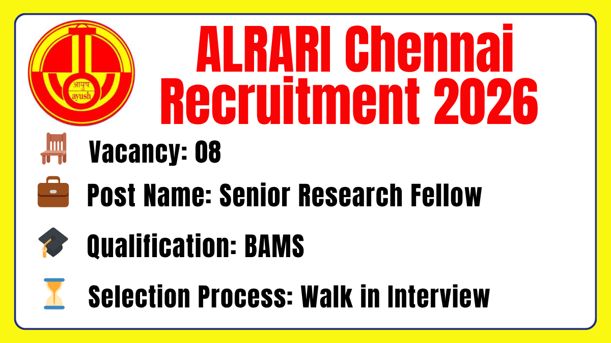 ALRARI Chennai Recruitment 2026