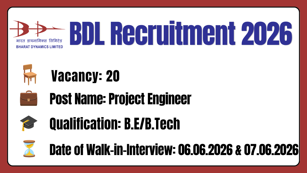 BDL Recruitment 2026