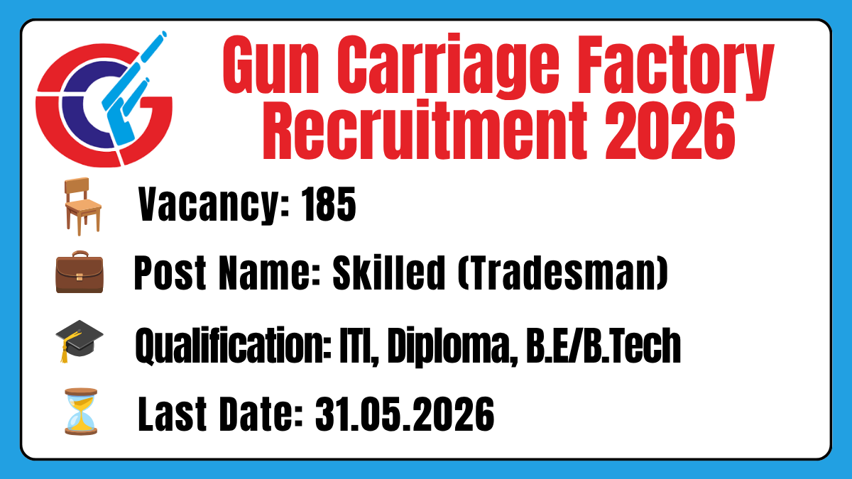Gun Carriage Factory Recruitment 2026