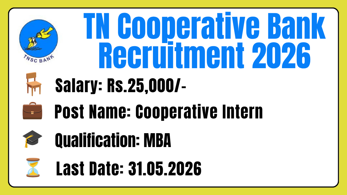 TN Cooperative Bank Recruitment 2026
