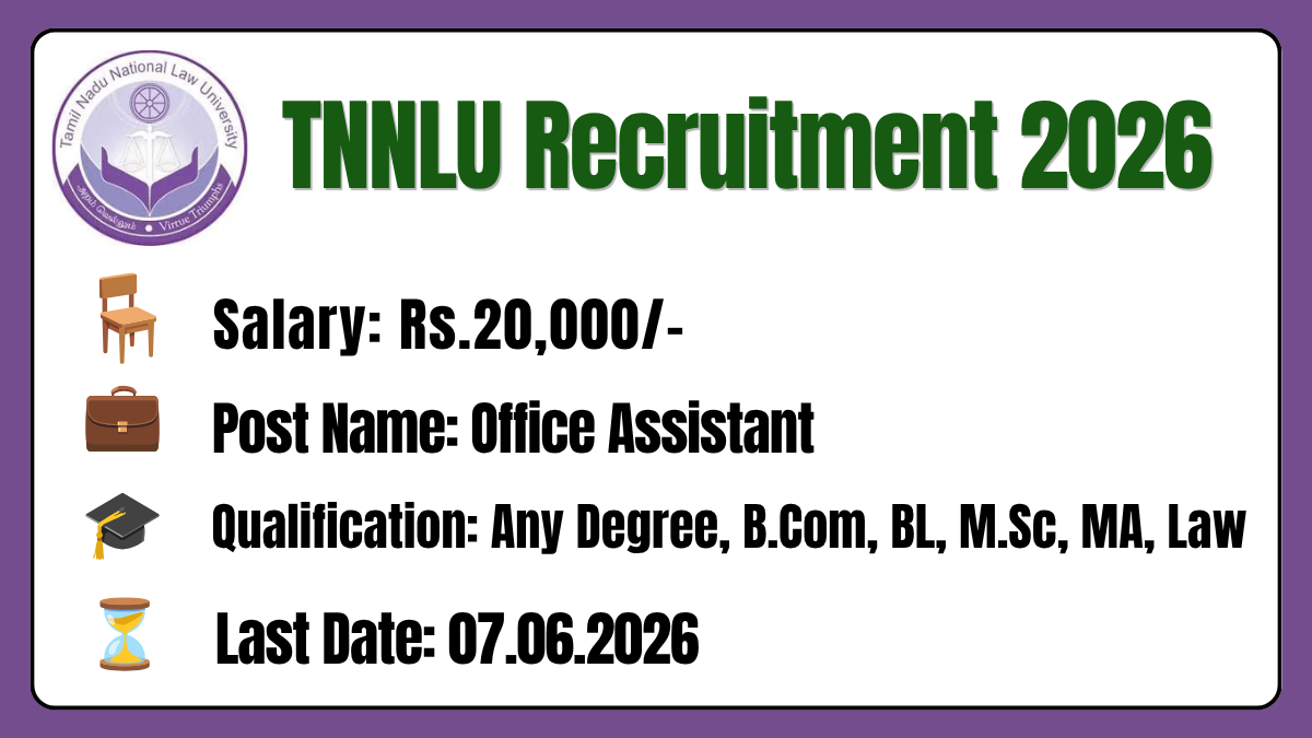 TNNLU Recruitment 2026