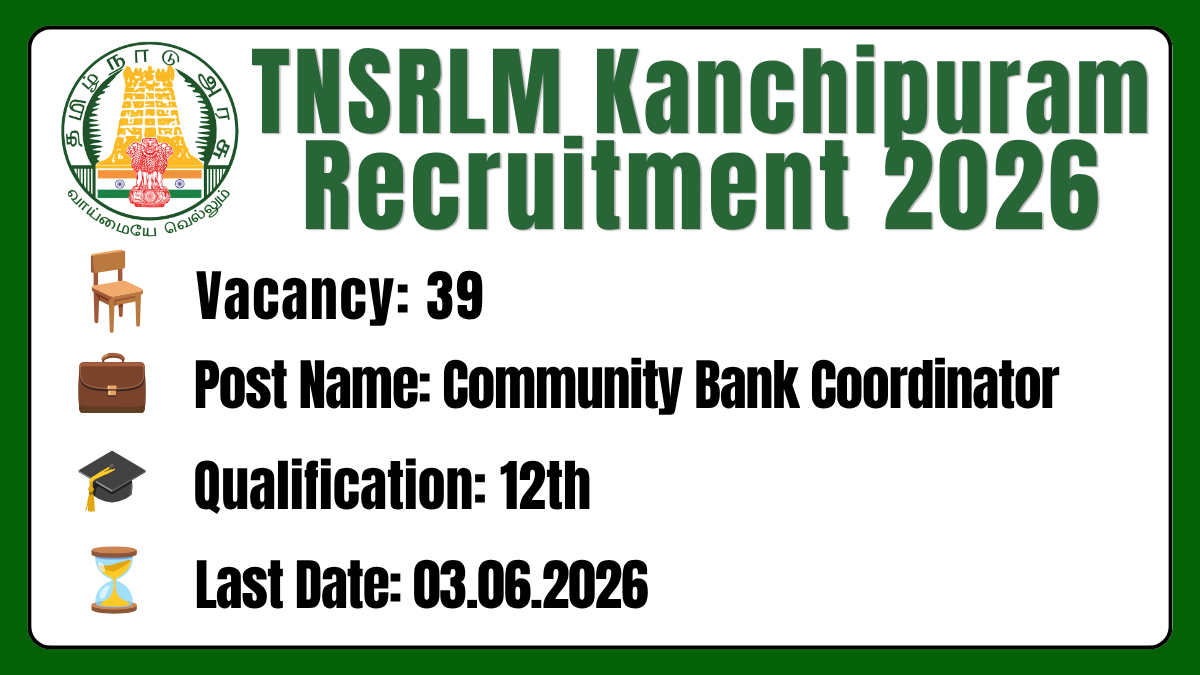 TNSRLM Kanchipuram Recruitment 2026