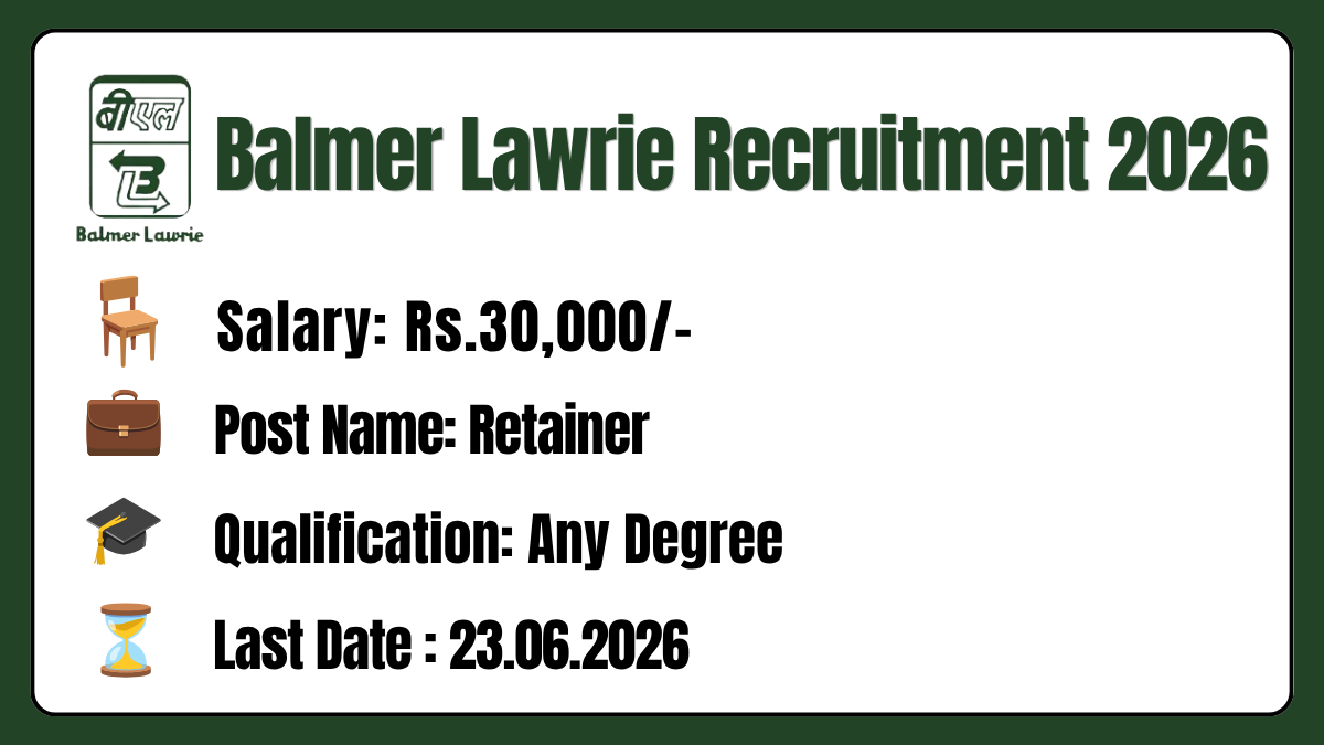 Balmer Lawrie Recruitment 2026