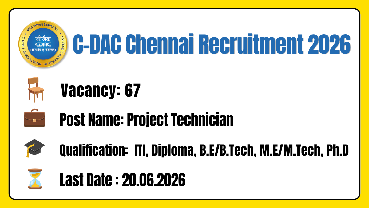 C-DAC Chennai Recruitment 2026