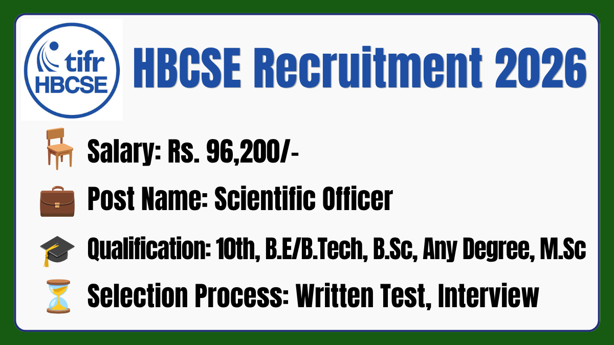 HBCSE Recruitment 2026