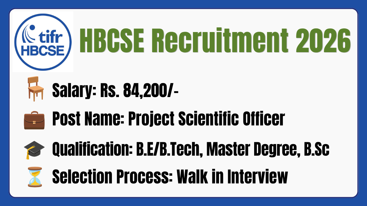 HBCSE Recruitment 2026
