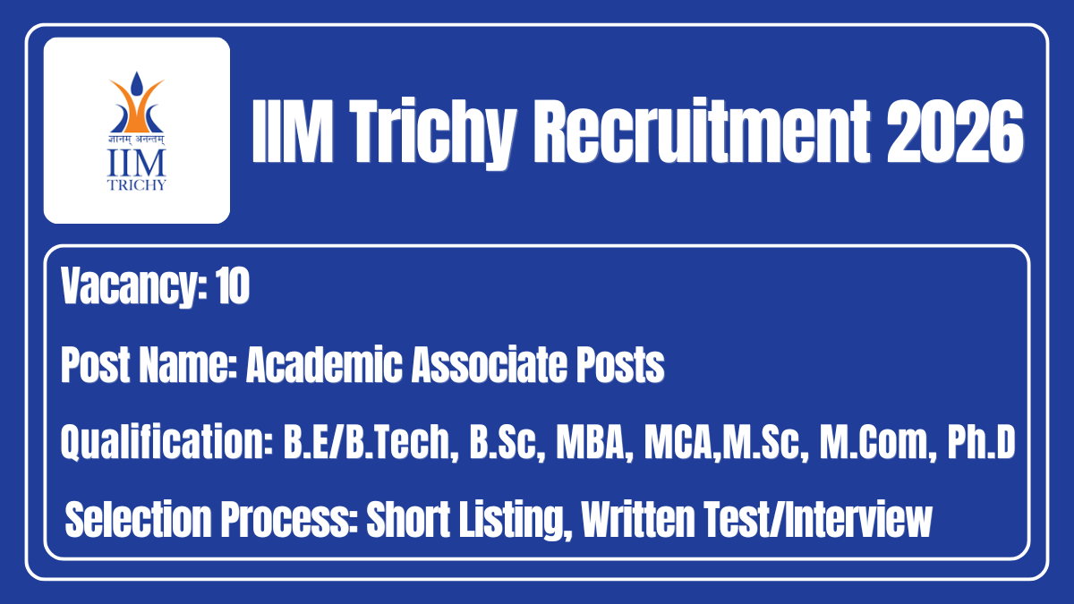 IIM Trichy Recruitment 2026
