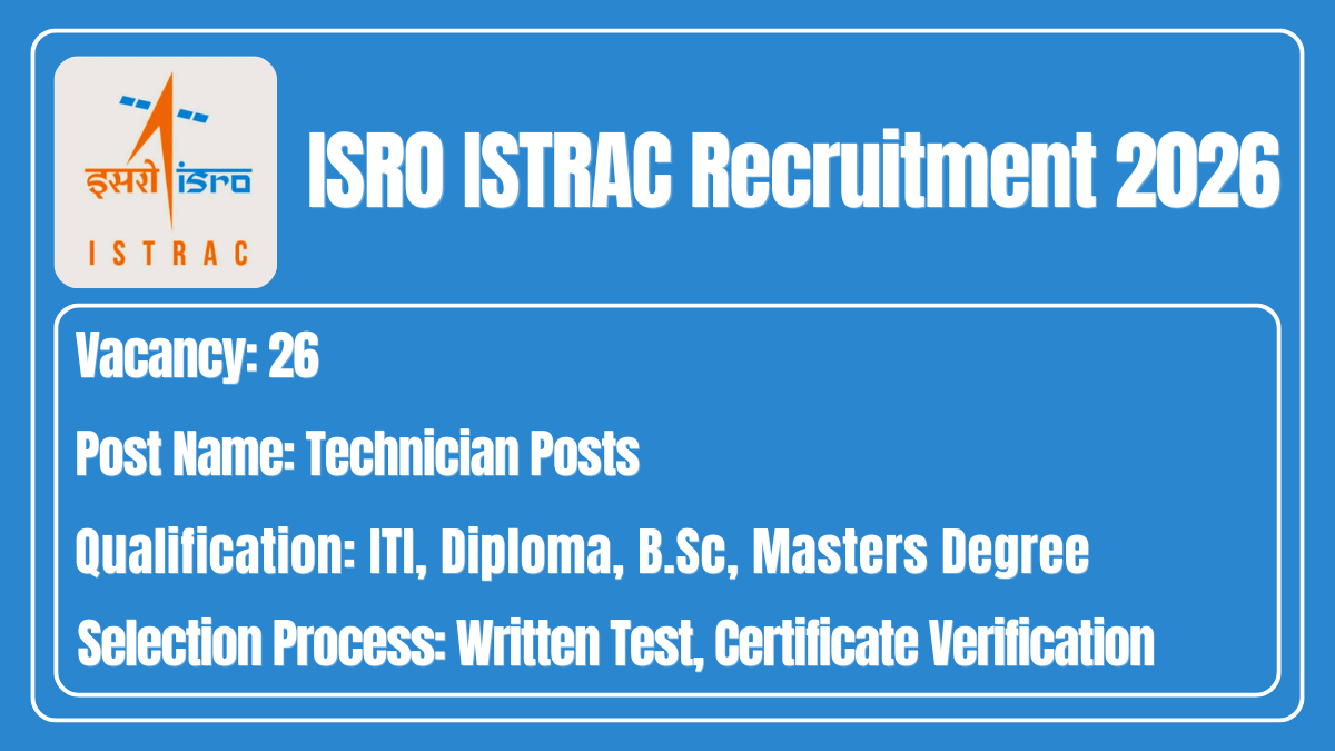 ISRO ISTRAC Recruitment 2026