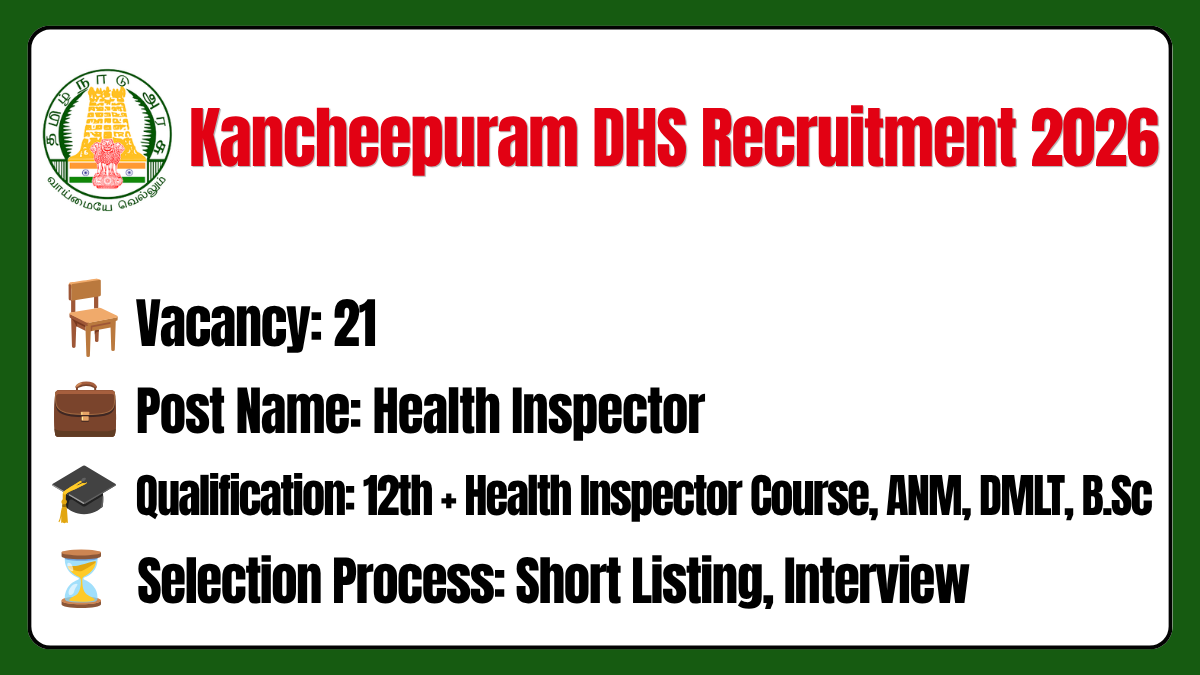 Kancheepuram DHS Recruitment 2026