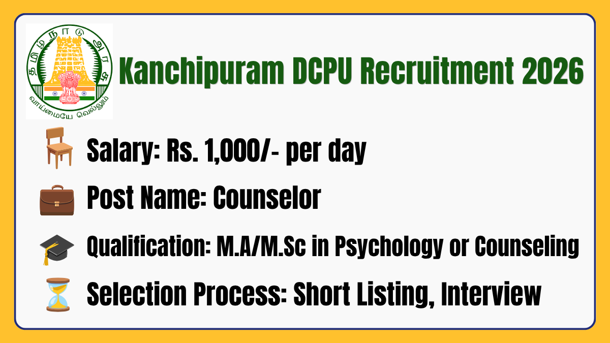 Kanchipuram DCPU Recruitment 2026