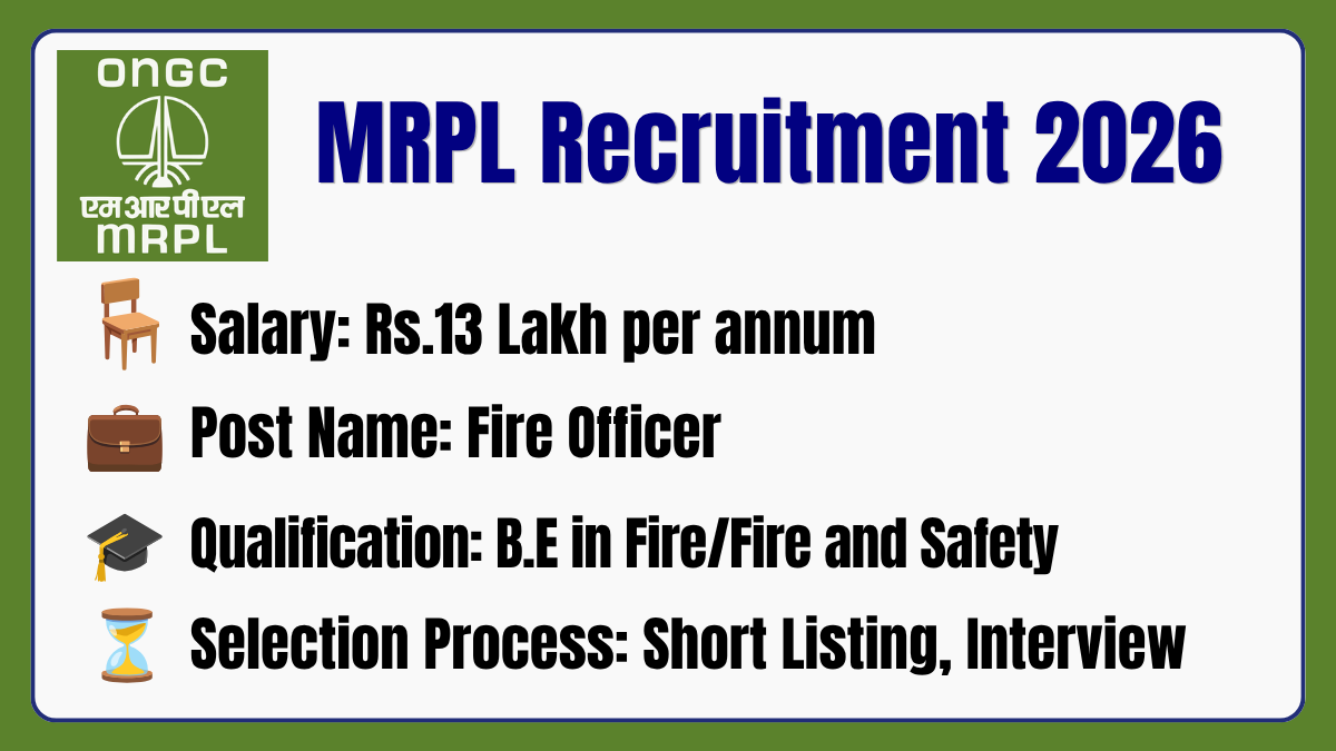 MRPL Recruitment 2026