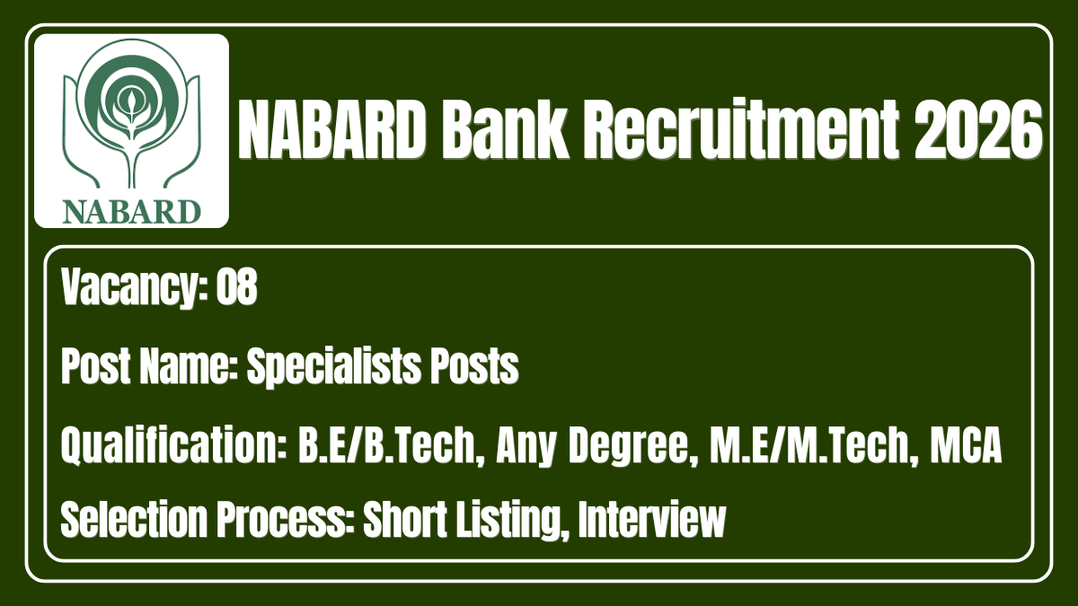 NABARD Bank Recruitment 2026