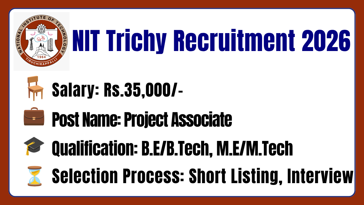 NIT Trichy Recruitment 2026