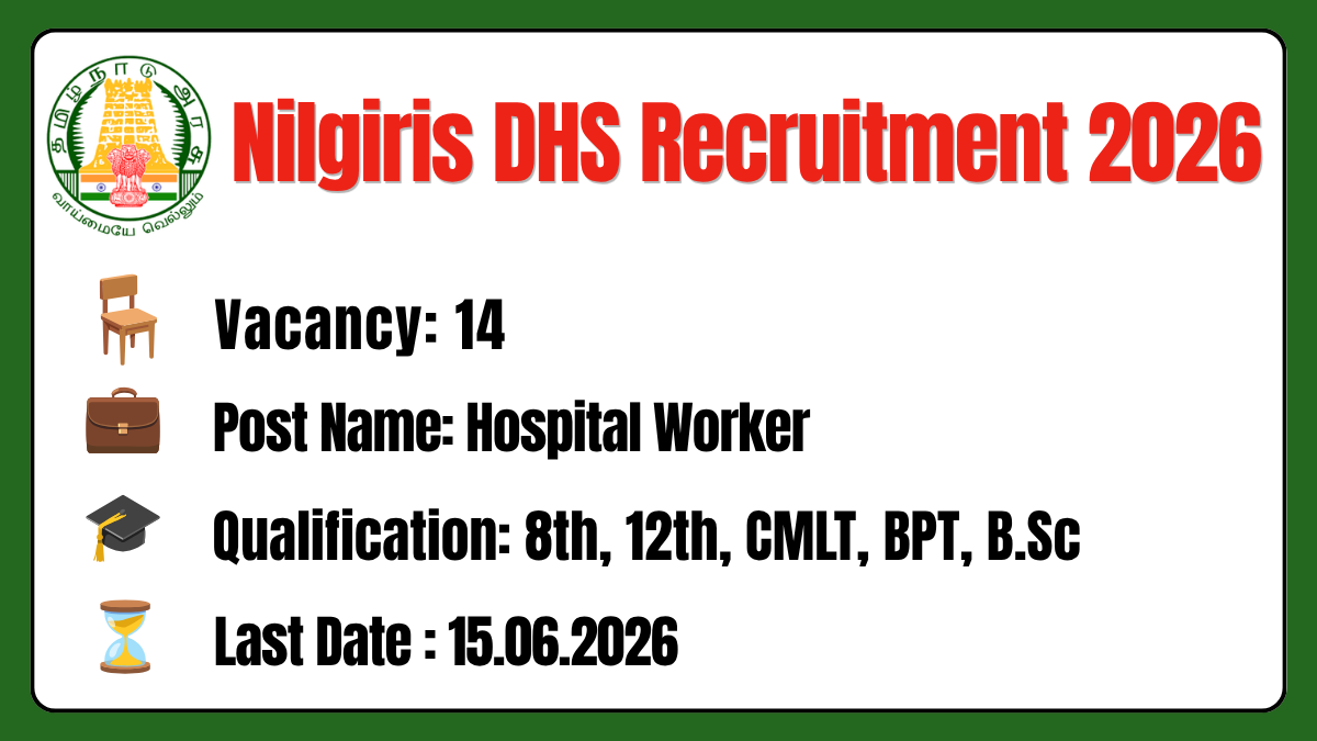 Nilgiris DHS Recruitment 2026