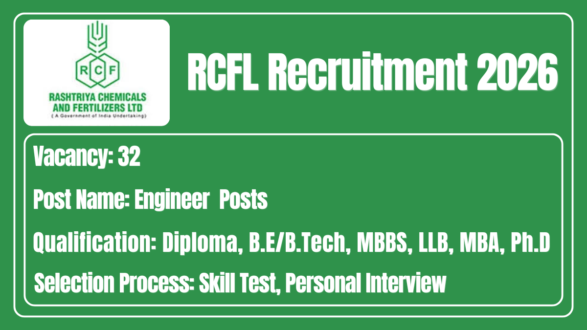 RCFL Recruitment 2026