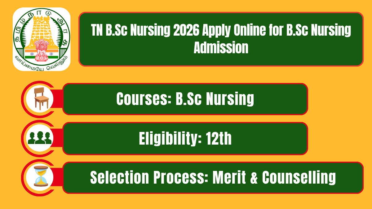 TN B.Sc Nursing 2026 Apply Online for B.Sc Nursing Admission