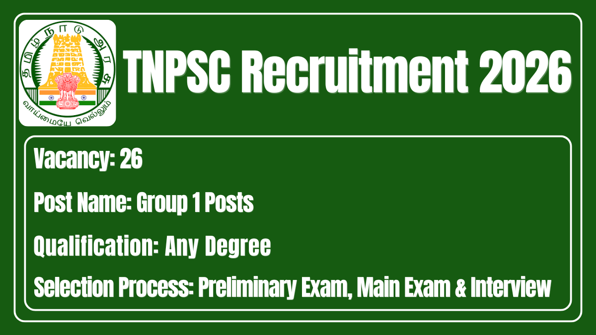 TNPSC Recruitment 2026