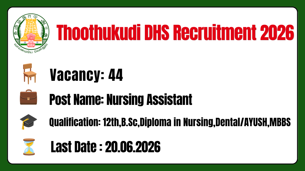 Thoothukudi DHS Recruitment 2026