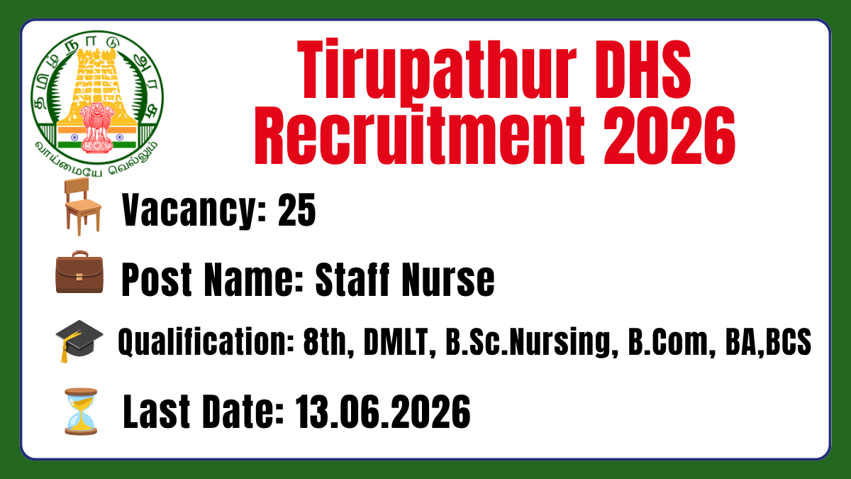 Tirupathur DHS Recruitment 2026