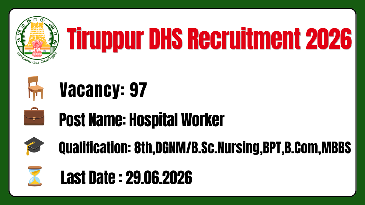 Tiruppur DHS Recruitment 2026