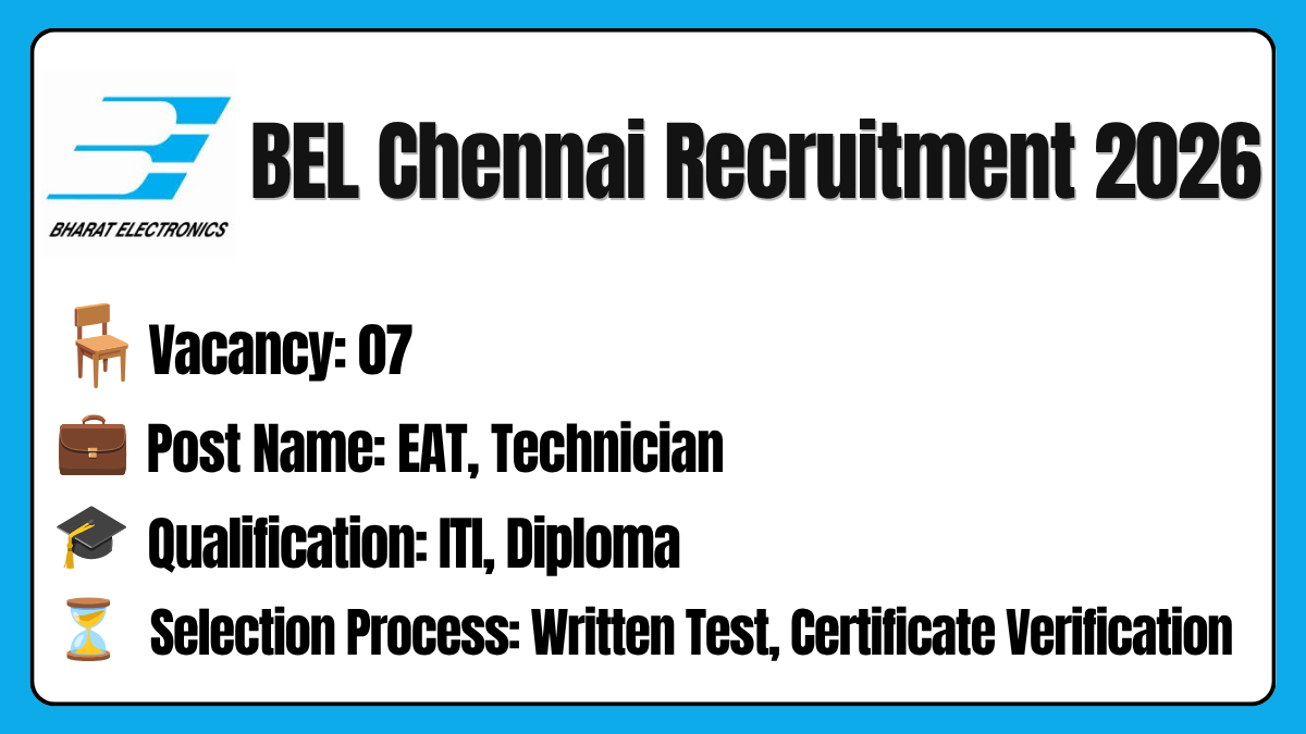 alt=BEL Chennai Recruitment 2026 Notification