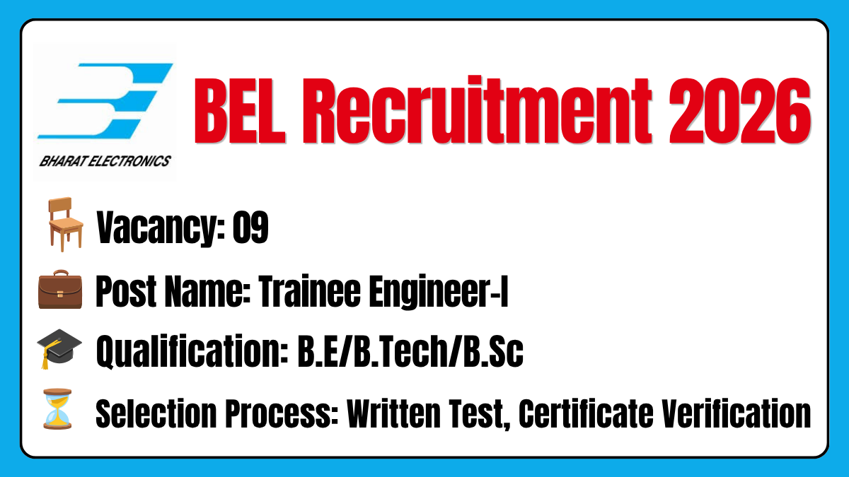 alt=BEL Recruitment 2026 Notification