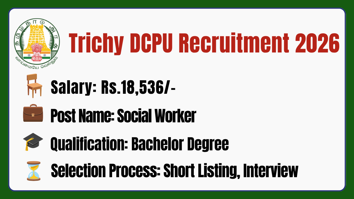 alt=Trichy DCPU Recruitment 2026 Notification